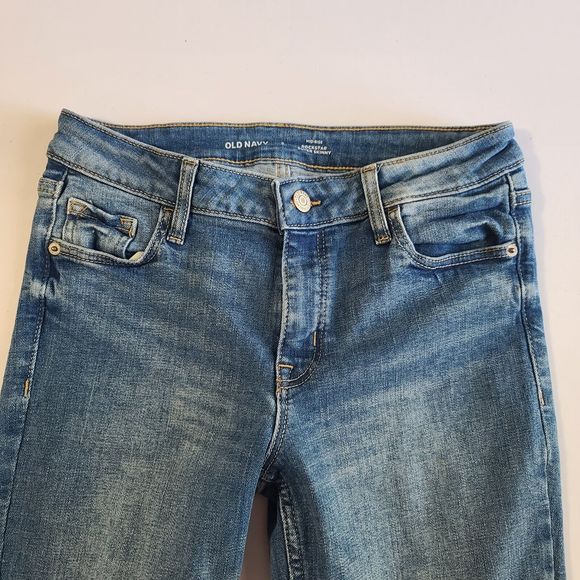 Old Navy Rockstar Super Skinny Jeans Mid Rise Women's 2 Raw Hem - Picture 4 of 10